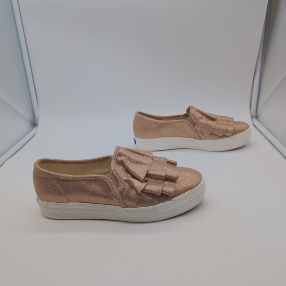 Keds Women's Sz 8.5 Triple Ruffle Metallic Suede Slip-On Sneakers WH59315 - Picture 6 of 10